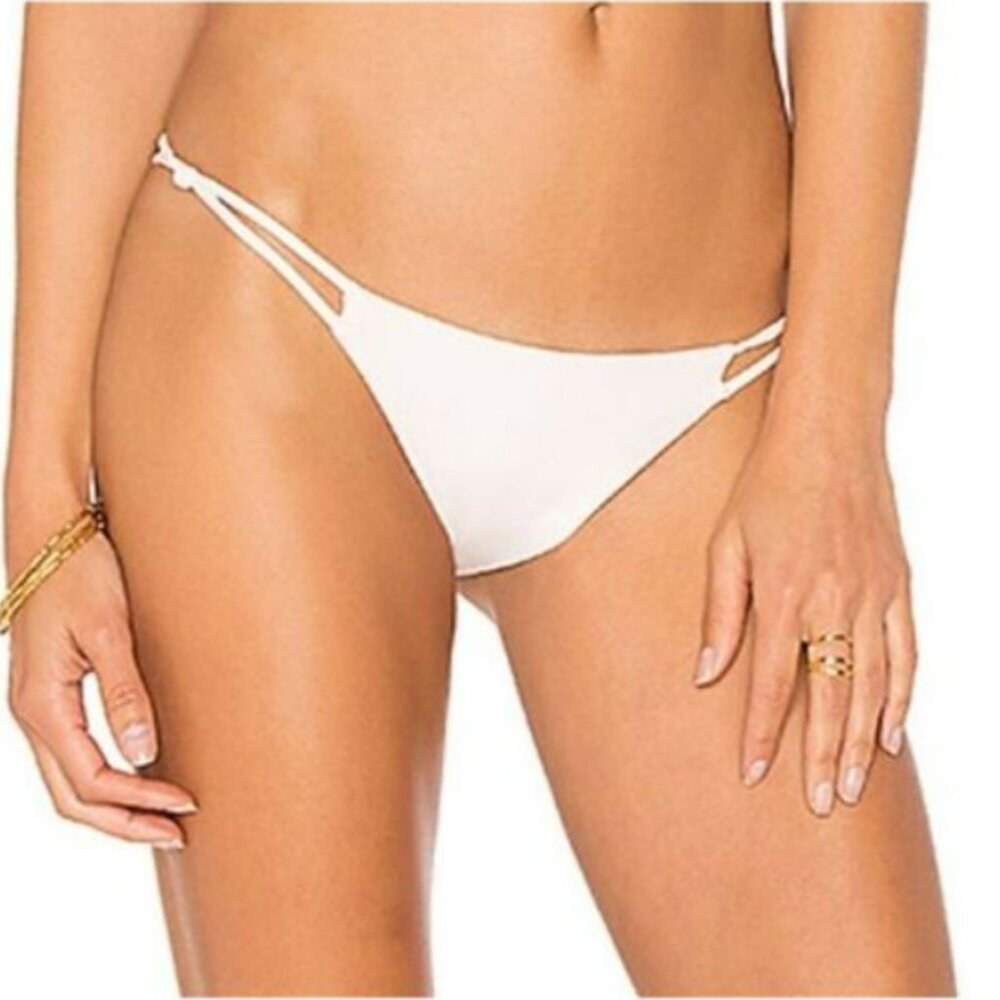 Tavik Women's Asher Knot Side Straps Low Hipster Bikini Bottom Tapioca/Beige NWT